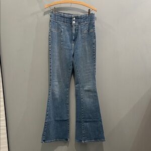We the Free Jayde Super High-Rise Denim Flare Jeans - Women Size 27s